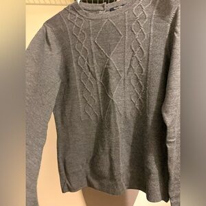 Brooks Brothers Charcoal Cable Knit Crewneck Sweater